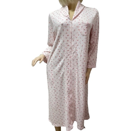 NWT $48 Cabernet Petites Short Robe MEDIUM Pink w Rose Floral Cotton Blend - Picture 7 of 7