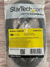 StarTech.com 2m DB9 RS232 Serial 9-Pin Null Modem Female to Male Cable, Black