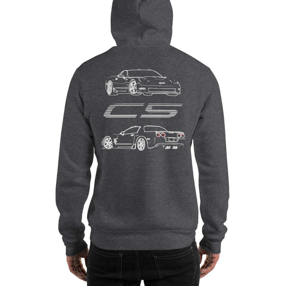 vette C5 5th Gen Custom Outline Art Vette Driver Hoodie