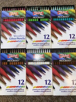 Koh-I-Noor Progresso Woodless Colored 70 Pencil Set Bulk Lot 6 Colors NEW