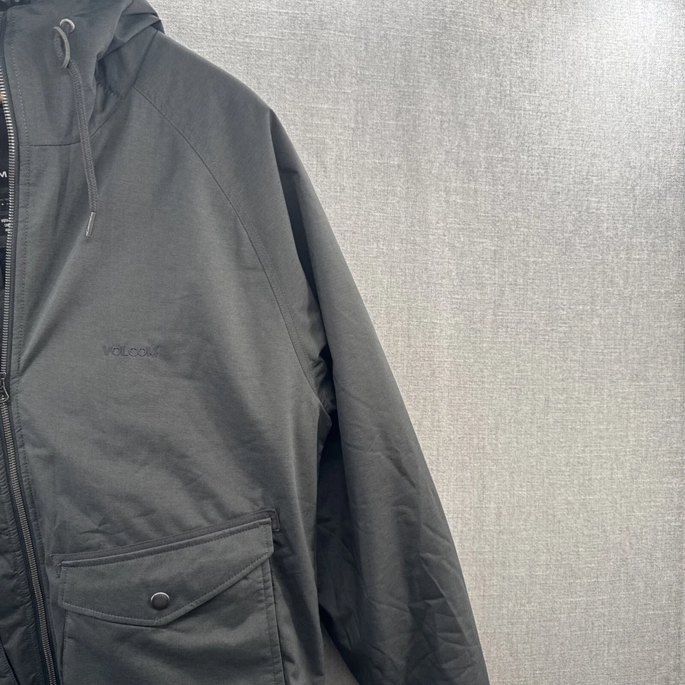 NEW Volcom Masters Coaster Jacket Mens Large Gray Full Zip Sherpa Lined Hooded - Image 3 of 4