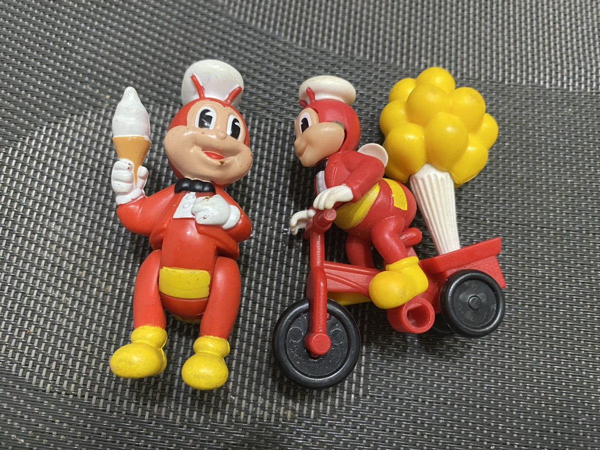Jollibee ビンテージトイ Vintage Jollibee & Jollibee on Bike w/ Balloons Figs Set of 2 pcs