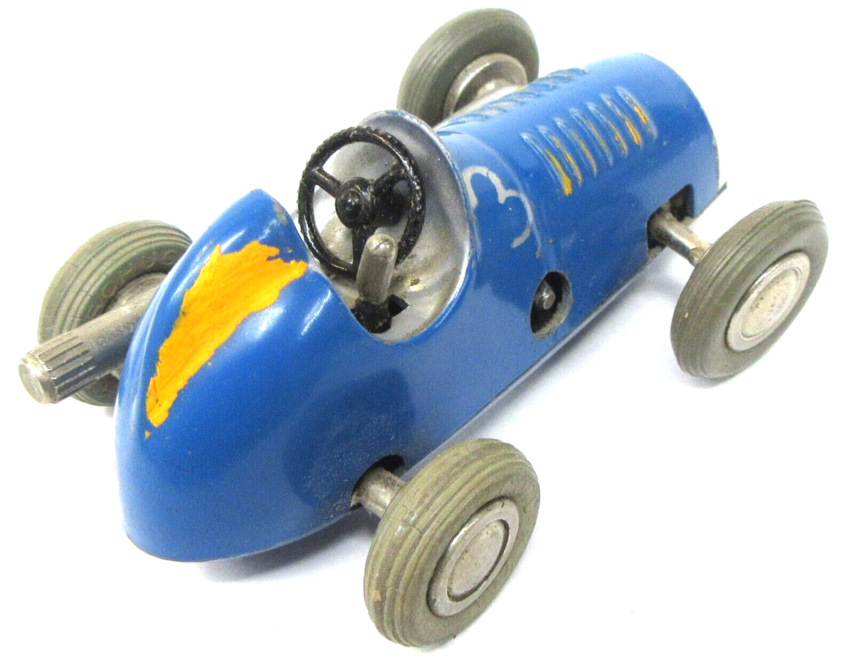 1950's Schuco 1042 MICRO RACER blue diecast West Germany windup