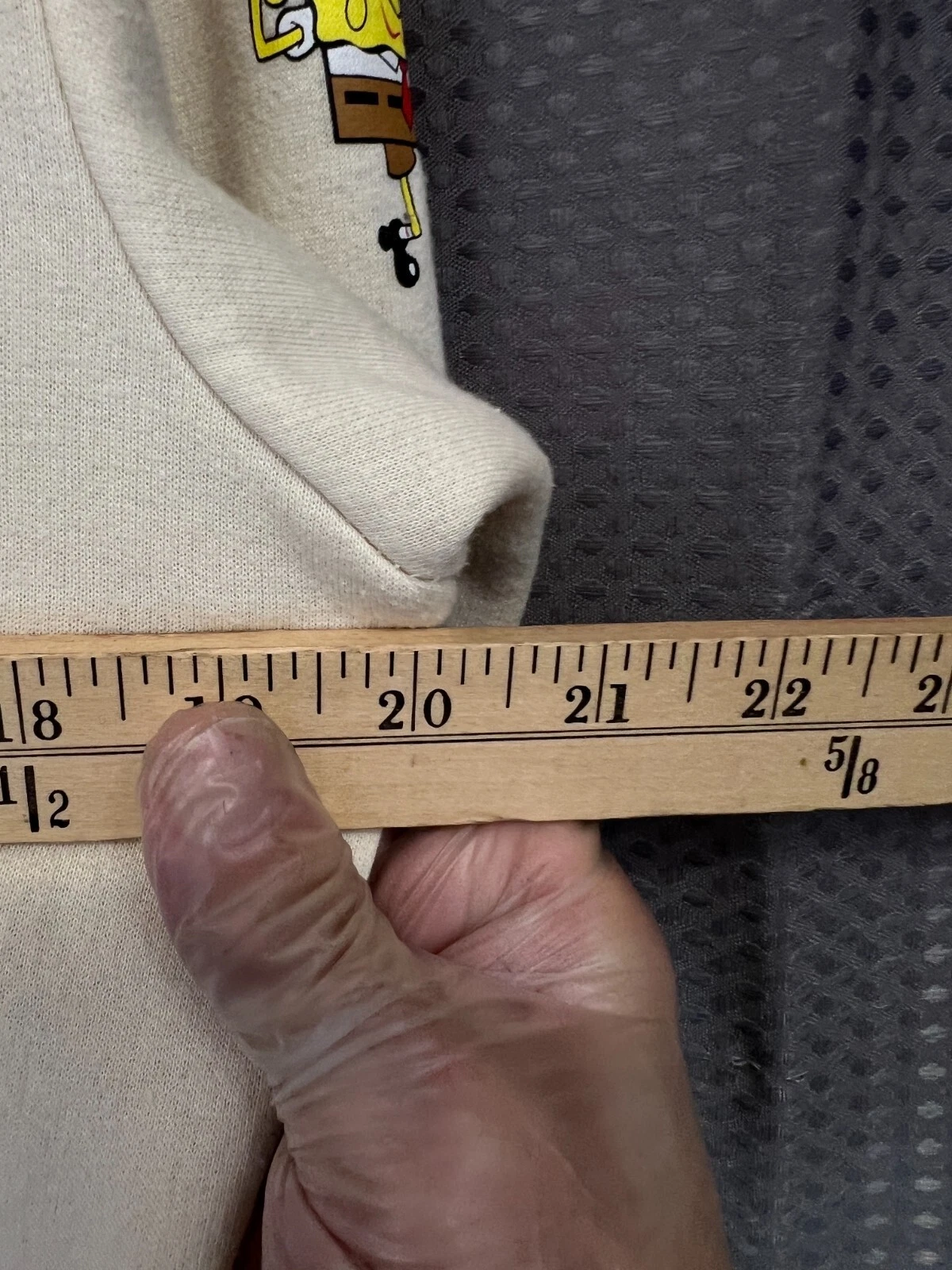 OFF WHITE Felpa con cappuccio SPONGBOB Nickelodeon adulto media bianco sporco doppio lato film