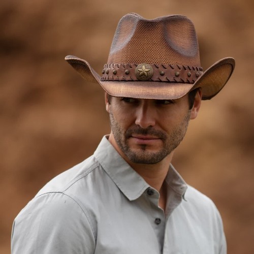 Summer Distressed Cowboy Hat - Starcrest - Picture 2 of 7