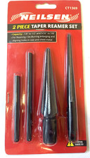 2pc Taper Reamer Set Deburring Enlarging Aligning Holes Cast & Sheet Metal 1369