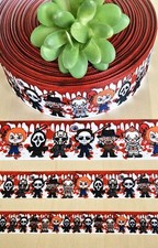 5/8, 7/8  1.5" 1 YD Horror Movie Ribbon Ghostface Chucky Jason Michael