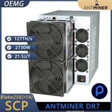 New Bitmain Antminer DR7 127T 2730W SCP Miner  Blake256R14 ASIC Miner