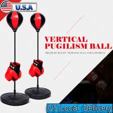 Kids Punching Ball Bag Boxing Punch Exercise Sports Set w/Gloves Gift Children