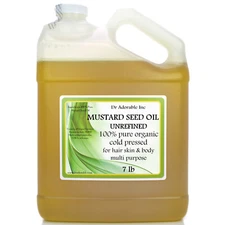7 LB / 1 Gallon Premium Mustard Seed Oil Pure Organic Cold Pressed DR. ADORABLE