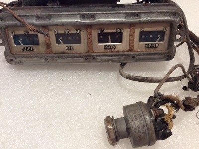 1947- 1948 Ford Dash Cluster Instrument Gauges Original Wiring Switches