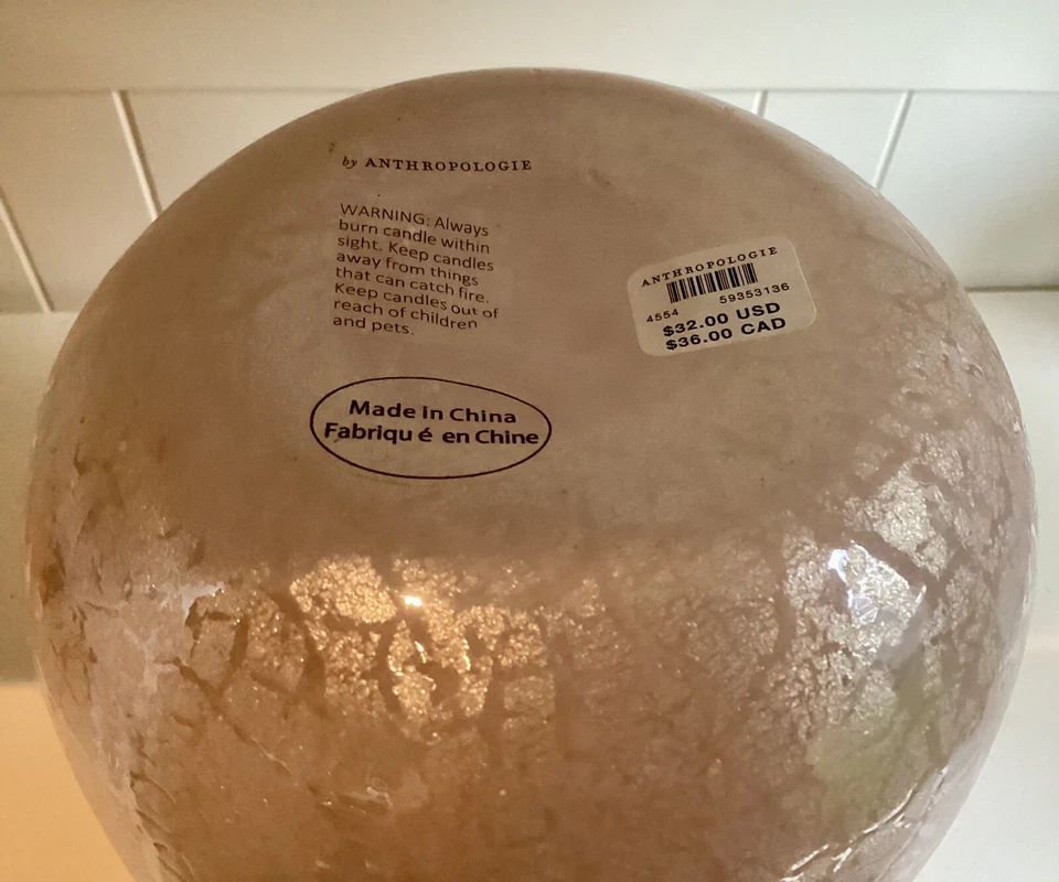 Anthropologie Pale Pink Hurricane Candle Holder /Flower Pot Textured 7" H - NEW - Image 4 of 4