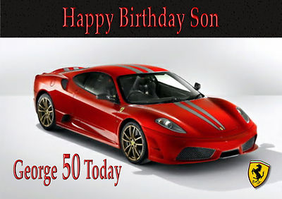 Ferrari Grand Personnalise Format A5 Carte D Anniversaire Fils Petit Fils Fille Papa Ebay