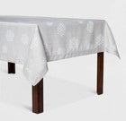 NWT Silver Metallic Tablecloth Round 70” Threshold Stripe Snowflake New 4-6 Top