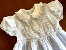 Vintage Girls Cotton, Tucks  Emb. Trim Dress