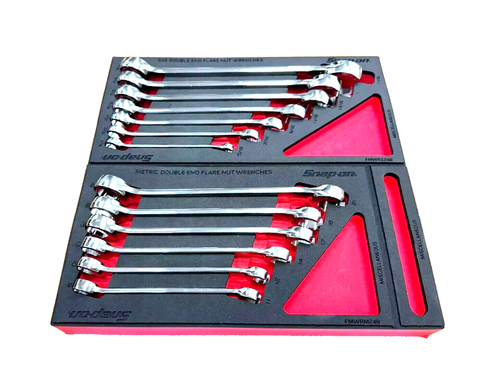 Snap On Tools NEW 13pc SAE / Metric Master Double End Flare Nut Wrench Foam Set - Picture 5 of 10