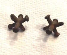 Lot of 2 Vintage Cast Iron Jack Jax 1" Game Pieces