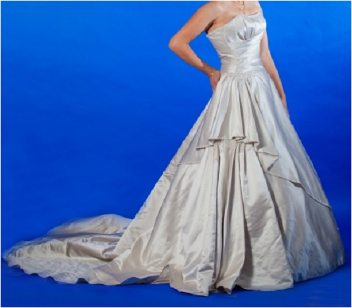 oyster satin wedding dress