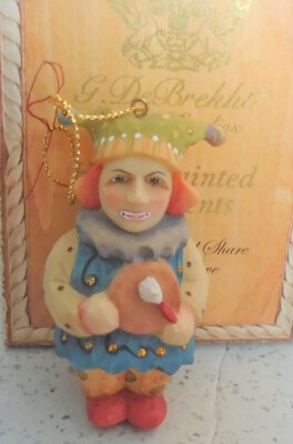 G. DeBrekht Artistic Studios Clown Jester Hand Painted Ornament NEW IN BOX