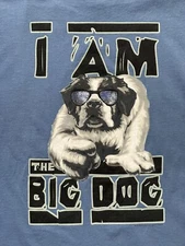 Vintage NWOT BIG DOGS 2000 Men's Blue " I AM THE BIG DOG T-Shirt Size LARGE