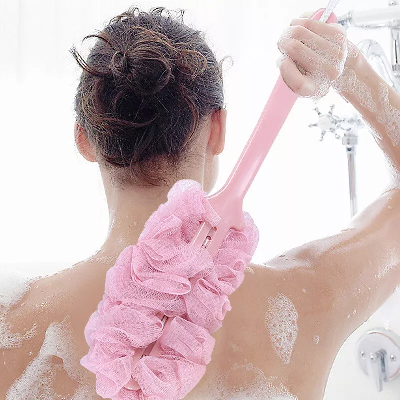 Body Scrub Bath Back Brush Shower Loofah Mesh Bath Ball With Long