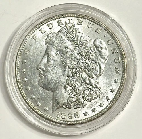 1896 P Morgan Silver Dollar $1 US Coin Philadelphia Circulated- Excellent Detail