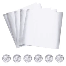 100 Pcs 3.5 x 3.5 Inch Square Aluminum Foil Candy Wrappers, Silver Tone