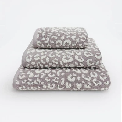 ALLURE BATH FASHIONS Luxury Zero Twist Leopard Print Towels - 100% Cotton Soft, Quick Dry, Absorbent