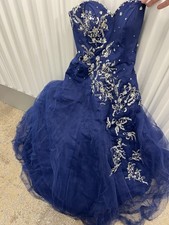 Morilee Madeline Garner Bridesmaid/Prom Dress Size 12 Navy Blue