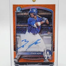 2025 Bowman Chrome Prospect Autograph Zyhir Hope #CPA-ZH Orange Shimmer /25 Auto
