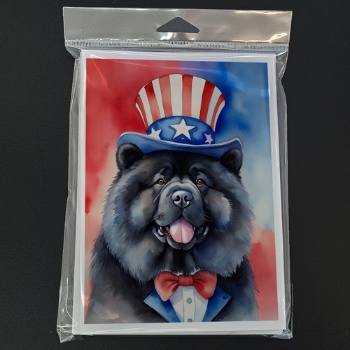 Caroline's Treasures Chow Chow Patriotische Amerikanische Grußkarten 8er Pack - Bild 3 von 3