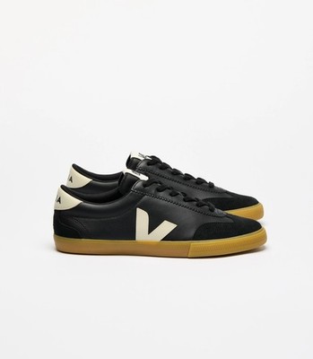 Veja Women's Volley Leather Black Pierre Sneaker Black New