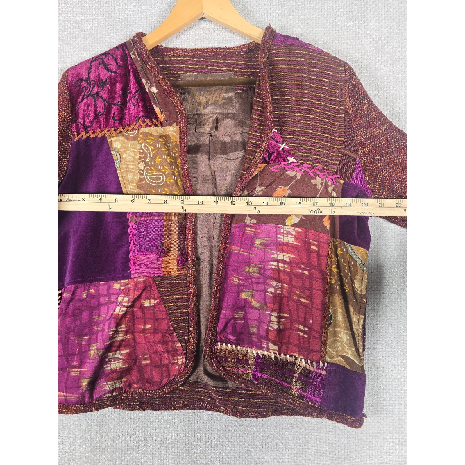 Sharon Anthony Crystal Patchwork Jacket Womens Me… - image 3