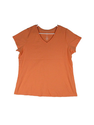 St. John's Bay Womens Essential Tee Shirt Top Short Sleeve Size 1X Orange