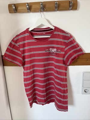 Levi s Herren Shirt Gestreift Rot Weiß Gr. M Baumwolle