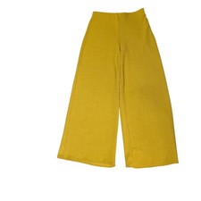 Zara Pants Small NWOT Yellow Wide Leg High Rise Knit Pull On