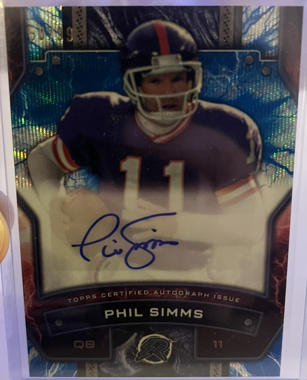 2024 Topps Resurgence Signatures Card Blue Phil Simms Auto /99 NY Giants Card
