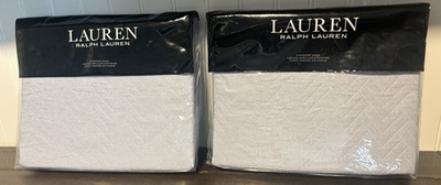 Ralph Lauren $120 Kaia Matelassé Blue Cornflower 20  X 26  Pillow Shams NWOT