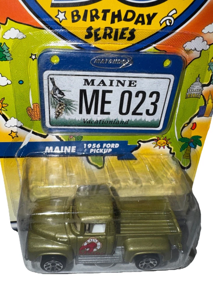 Matchbox Across America 50th Birthday Series Maine 1956 Ford Pickup W/ License P - Image 2 of 4