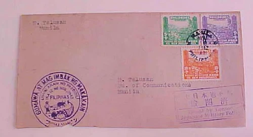 PHILIPPINES JAPAN FDC NOV 42 CENSORED COVER TO MANILA