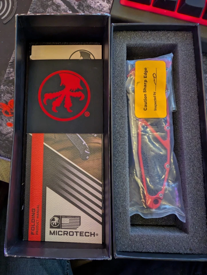 Microtech Socom Elite Красный, Drop Point Plain Edge Manual, Апокалиптический - Изображение 2 из 4
