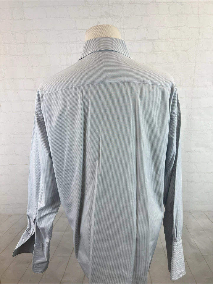 Camisa de vestir de algodón a rayas grises Nordstrom para hombre 16 34 Foto 3 de 4