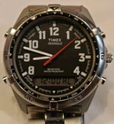 VINTAGE TIMEX INDIGLO T15877 ANALOG/DIGITAL ALARM CHRONOGRAPH WATCH S.S. Band