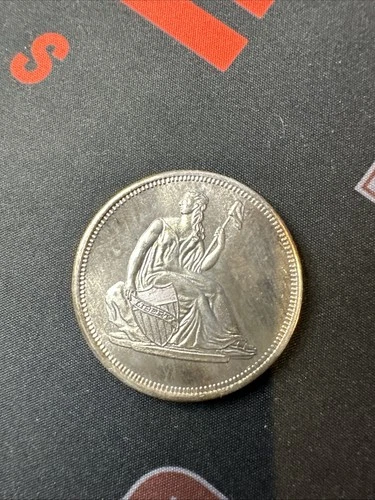 Vintage Seated Liberty 1 Troy oz .999 Fine Silver Round Ounce (B) Toning on Back