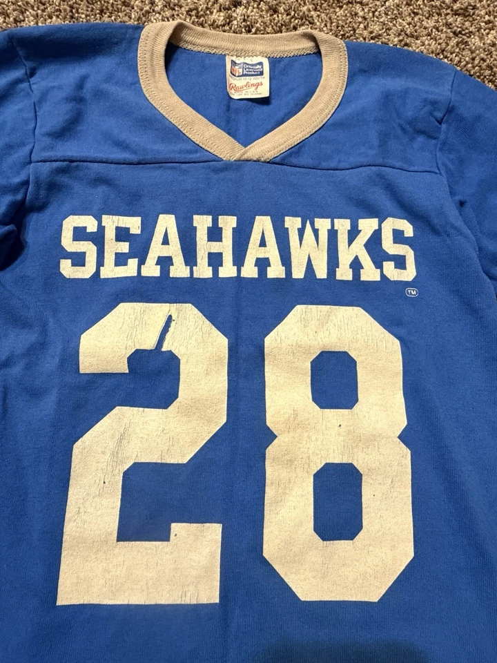Camiseta deportiva vintage Rawlings años 80 Seattle Seahawks #80 LARGENT - JUVENIL GRANDE Foto 2 de 4