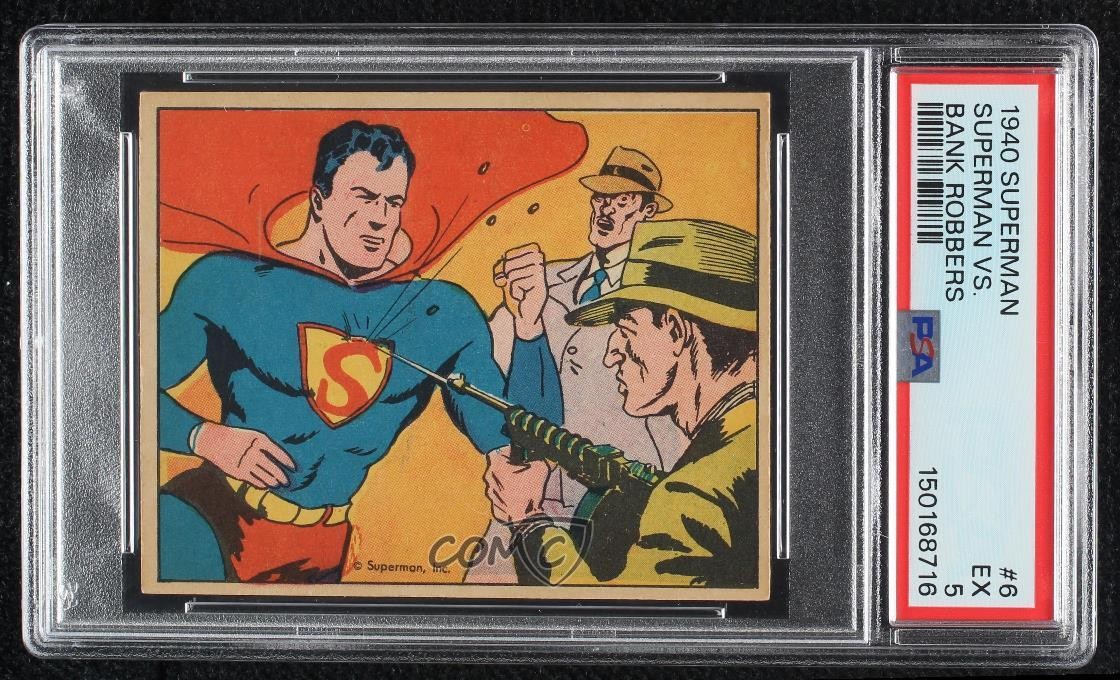 1940 Superman Gum R145 Superman vs Bank Robbers #6 04le