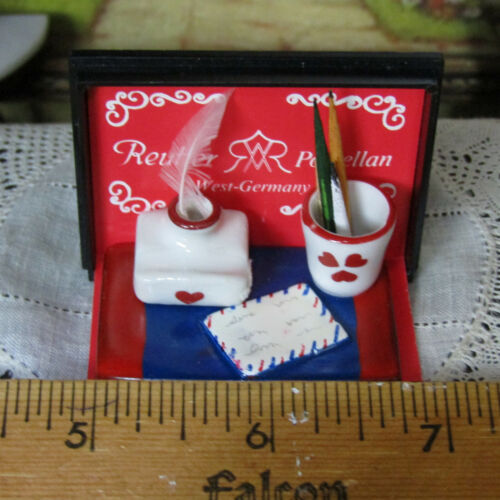 De colección Casa de Muñecas JUEGO DE PAPELERÍA DE ESCRITORIO REUTTER Miniatura Tintero Carta Correo Lápiz - Imagen 5 de 8