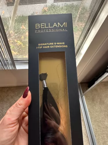 Bellami Professional Hair Extensions 24inch Black I-tip-Signature S-Wave