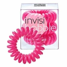 InvisiBobble, Traceless Hair Ring, PINK, 3 Hair Rings