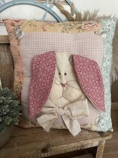 Handcrafted 3D Easter Bunny Decorative Patch Pillow NEW